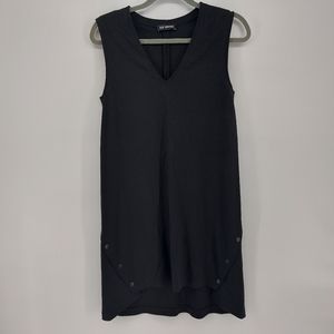 Raf Simons Black Sleeveless MIDI dress with snap details